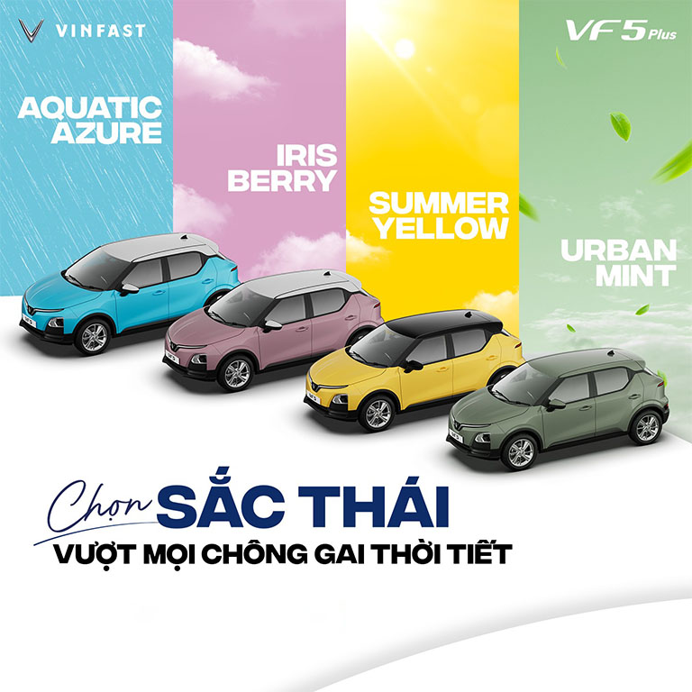 vinfast vf5 màu sắc